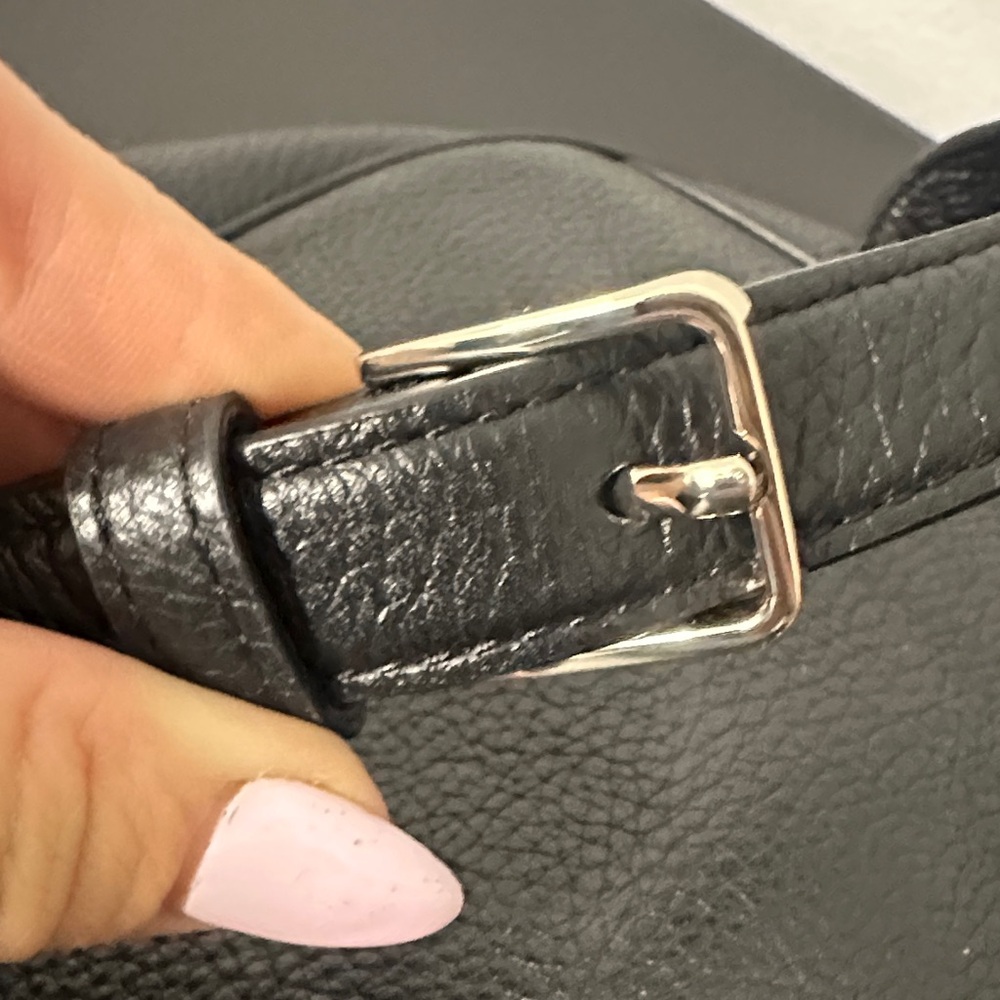 Kate Spade Black Pebbled Backpack NWOT.Fits IPad Plastic on Hardware 💯 Authentic - Picture 14 of 16